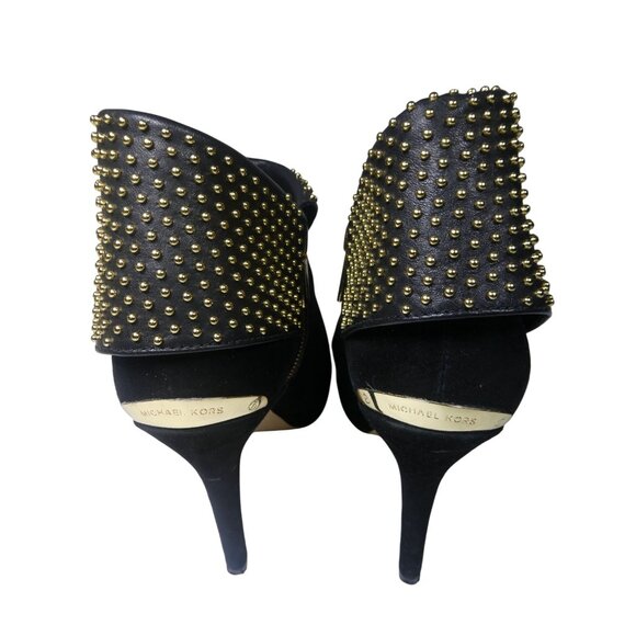 Michael Kors Women's Krista Open Toe Black Suede Heels Size‎ 8M - Picture 5 of 14